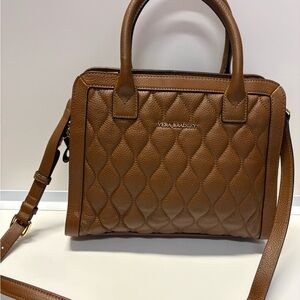Vera Bradley Brown LeatheQuilted Handbag
